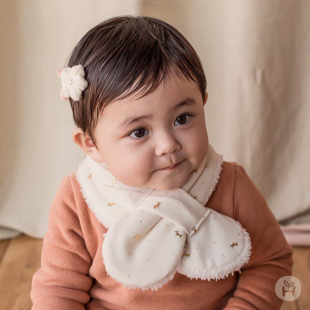 韩国进口婴儿童围巾0-3岁新款加绒秋冬季男女宝宝保暖穿插式脖套