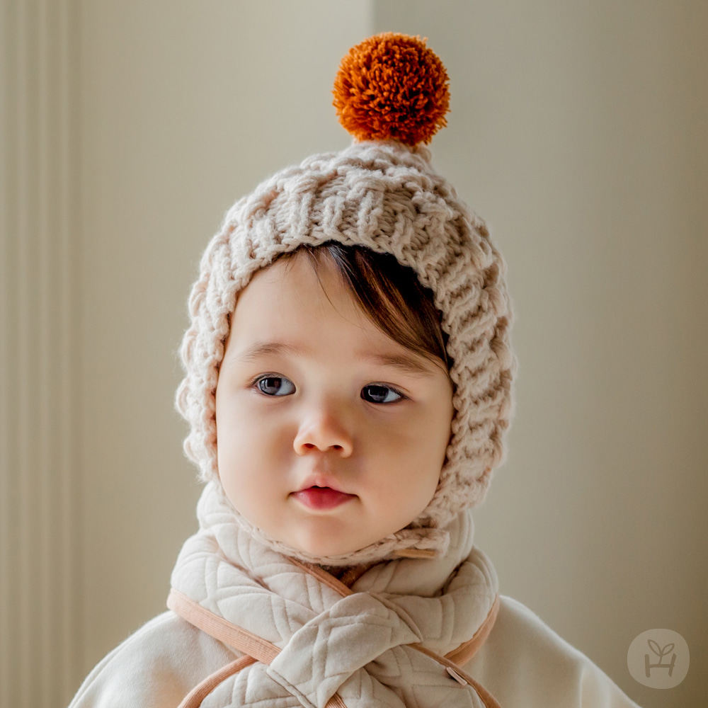 韩国进口男女宝宝韩版针织保暖毛线帽子婴儿童可爱防风护耳精灵帽