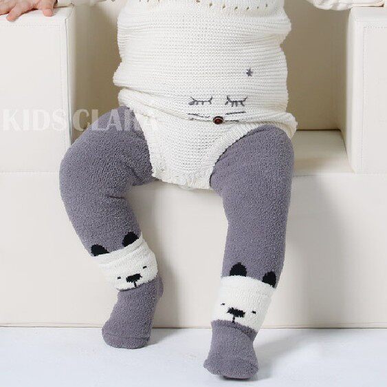 韩国进口KIDSCLARA秋冬珊瑚绒婴儿童连裤袜子男女宝宝大pp打底裤