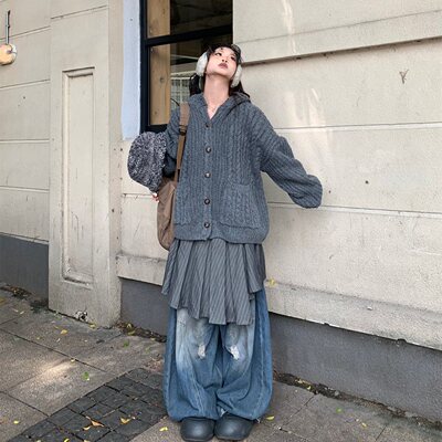 0818很秀韩系慵懒风V领