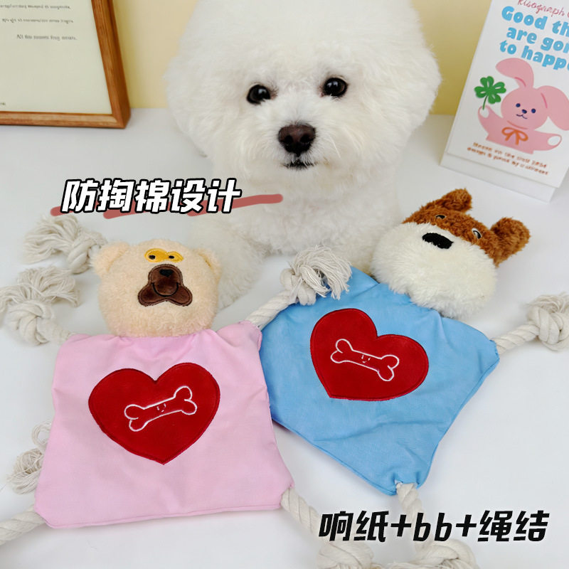 狗玩具绳结响纸动物造型狗狗防掏棉狗狗用品爆款宠物玩具