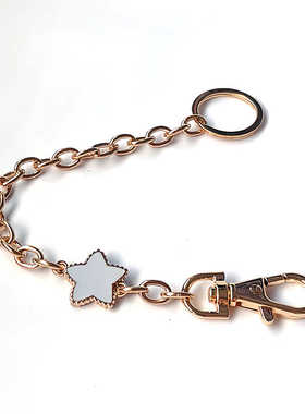 20厘米长包挂饰链配件挂件金属扣金色双层圈布偶玩具o形链毛球链