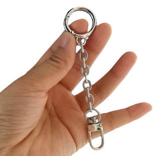 玩偶链条7毫米娃娃挂件链条金属扣浅金双层圈布偶玩具链条配件