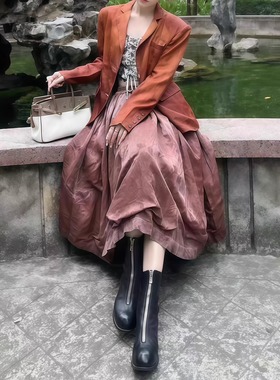 ISAEI - 薯莨染复古花纹西装外套 PARTOU品牌集合店