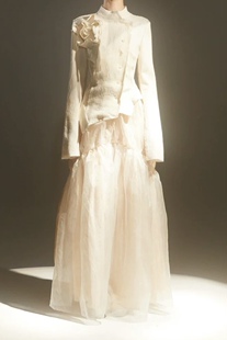 PARTOU品牌集合店 白色蔷薇羊毛外套 Jagee Chen