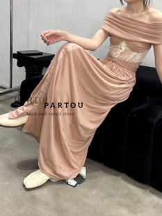 CHEN PARTOU 23ss 连衣裙 粉色绷带长裙 JAGEE