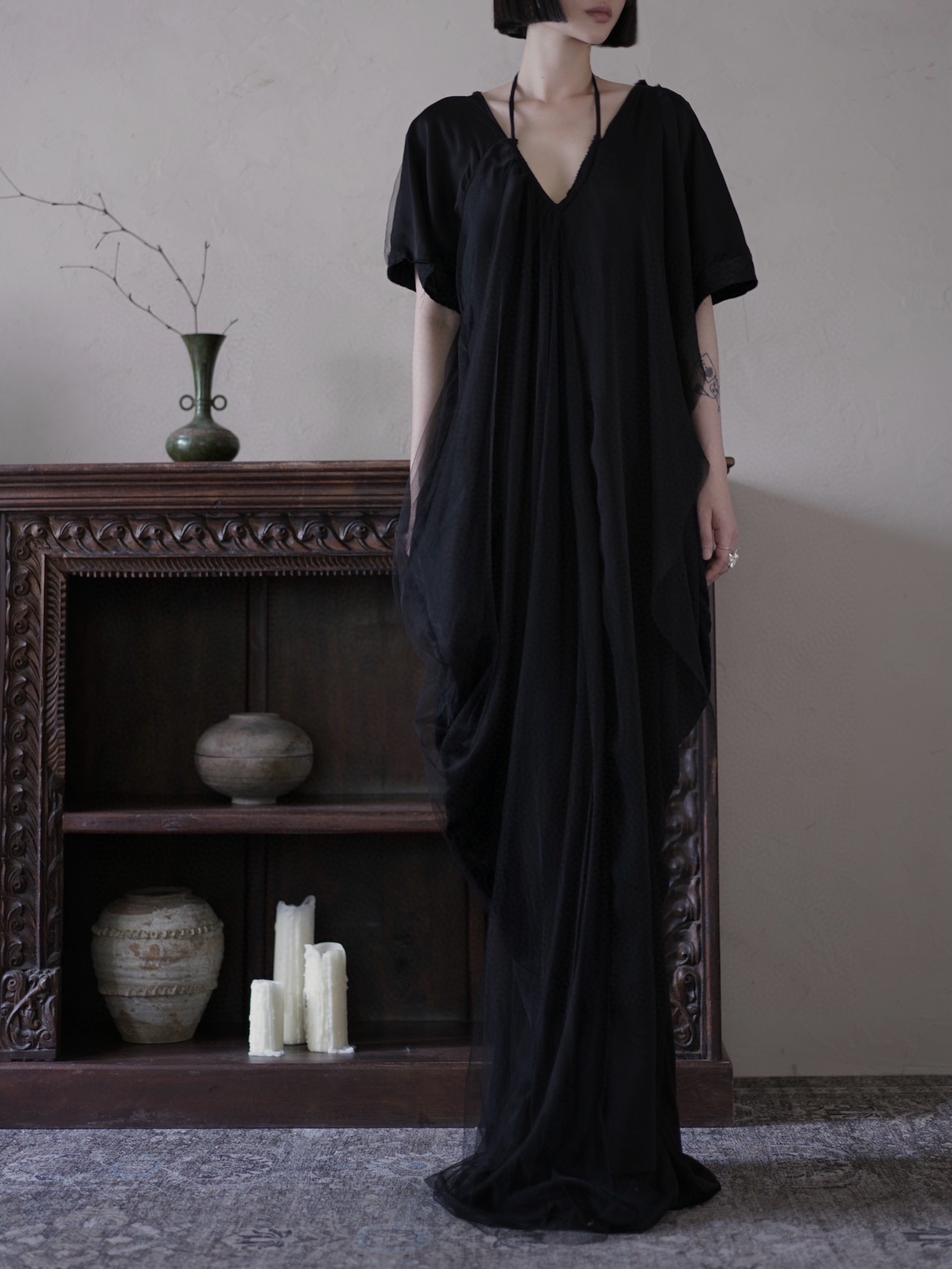 jageechen挂脖露背长裙