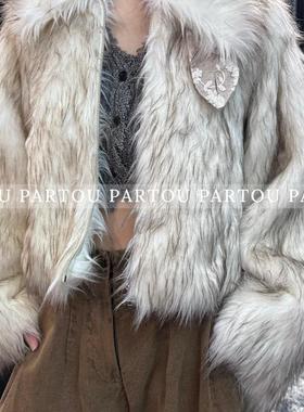 pengtai 24aw 短款翻领皮草外套 PARTOU品牌集合店