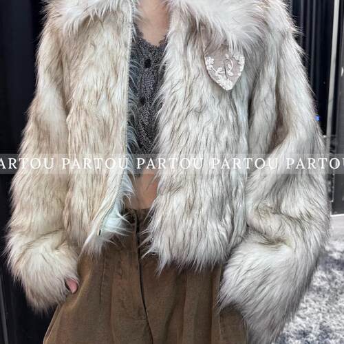 pengtai 24aw 短款翻领皮草外套 PARTOU品牌集合店
