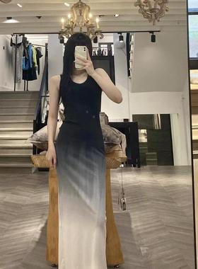 ISAEI - 黑白渐变无袖连衣裙 PARTOU品牌集合店