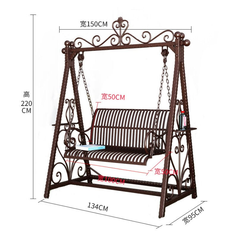 喵喵藤户外铁艺秋千欧式庭院花园双人摇椅室外荡秋千吊椅白色