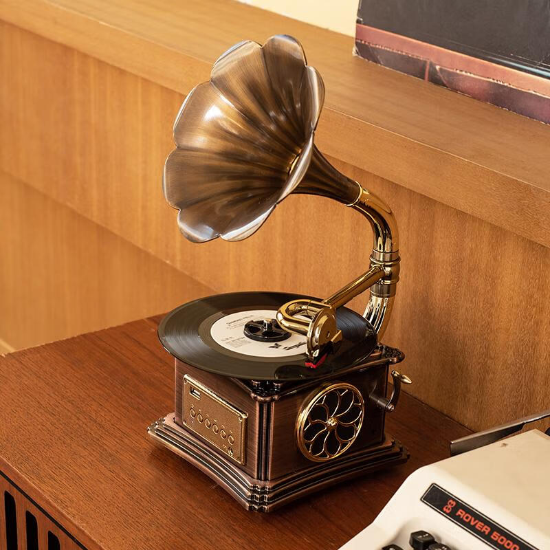 博杉复古风留声机摆件名伶109lp老式复古留声机黑胶唱片机客厅家怎么看?