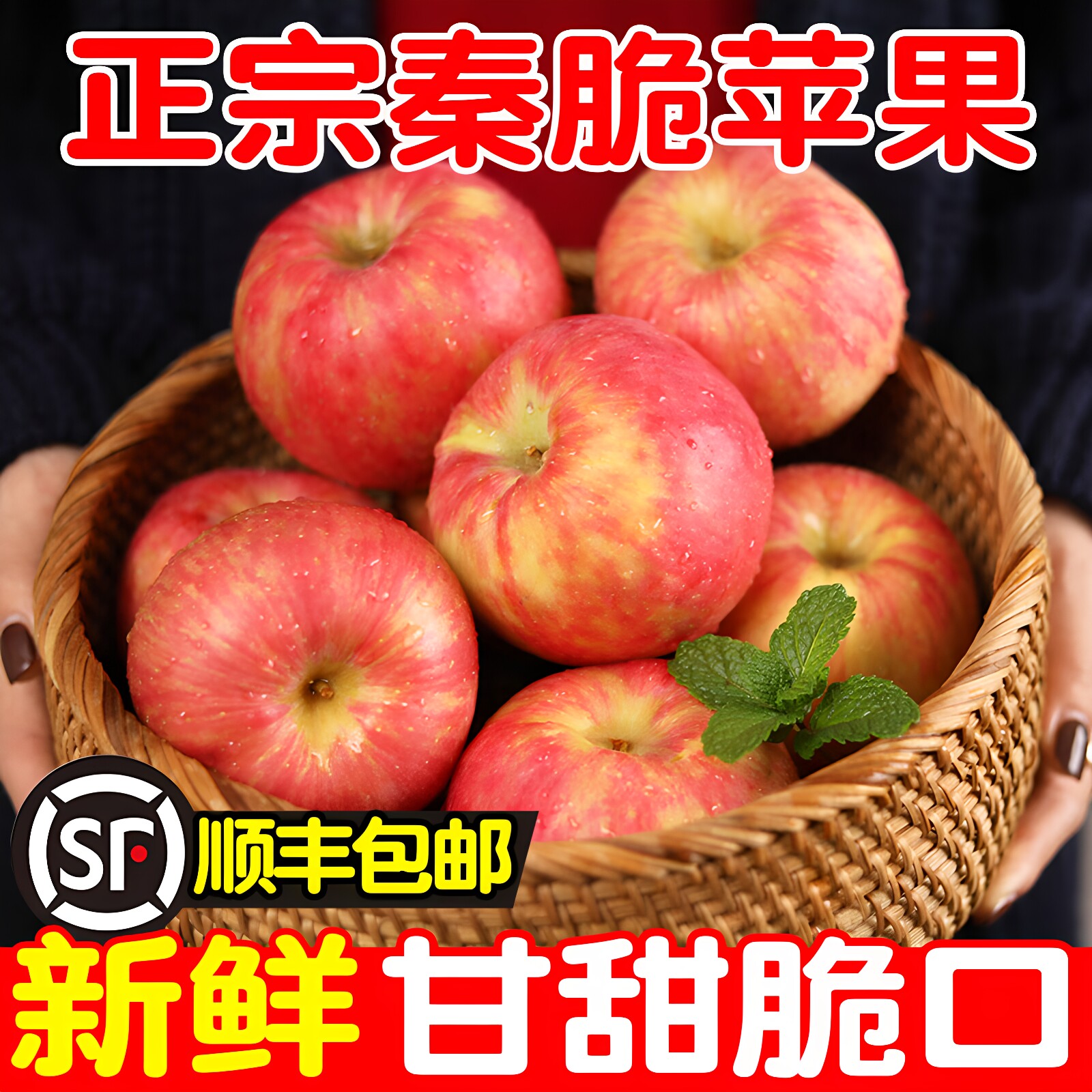 【顺丰包邮】陕西礼泉秦脆苹果5斤10斤大果新鲜包邮应季水果