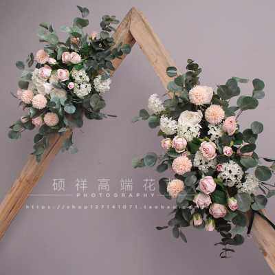 仿真玫瑰拱门花艺婚庆婚礼装饰花摄影道具店铺橱窗拍照区装饰摆o