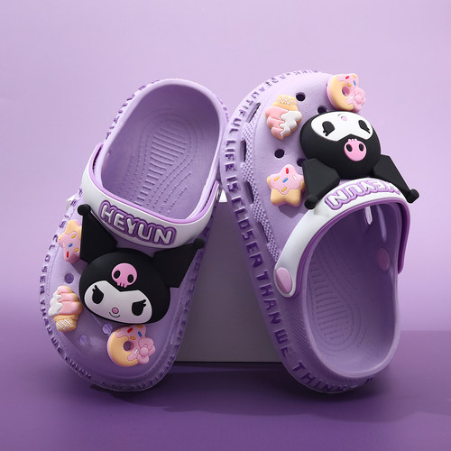 库洛米女童洞洞鞋儿童拖鞋女孩