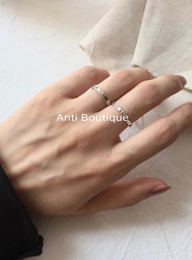 纯银复古细款希腊字母戒指定制