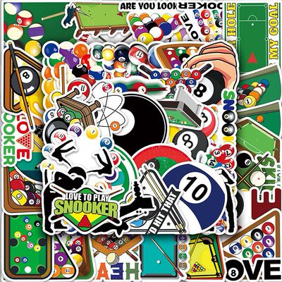 100张潮流Snooker斯诺克贴纸台球桌球运动涂鸦贴纸ins电脑手机贴