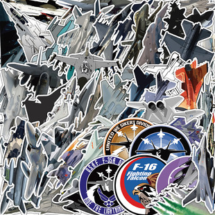 饰贴画 100张战机涂鸦贴纸创意炫酷飞机战斗机涂鸦精美图案装