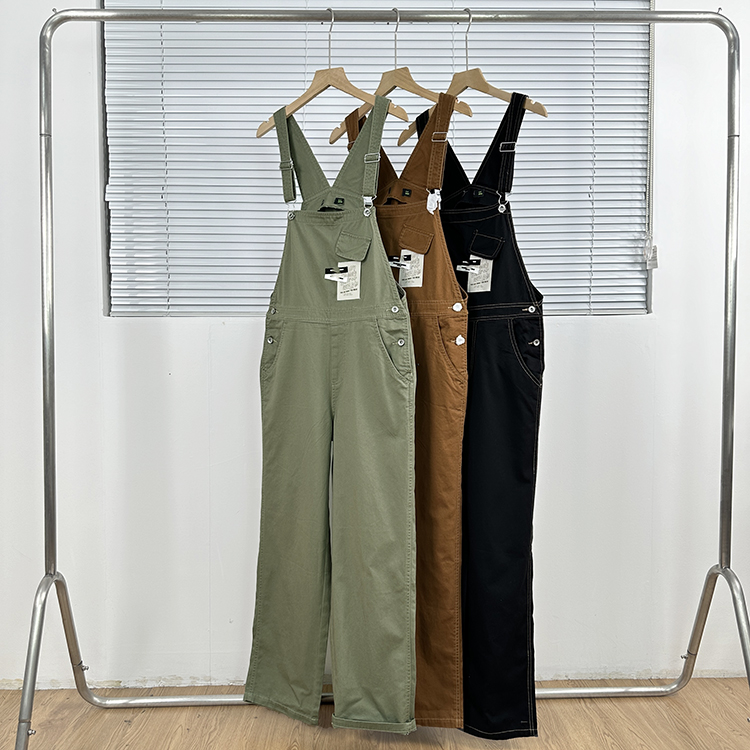 包邮 森*m春夏薄款面料可穿 韩版休闲百搭复古水洗直筒牛仔背带裤