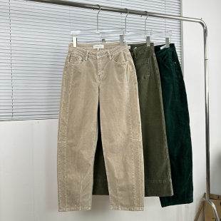 春秋百搭弹力休闲裤 外贸单 粗线灯芯绒质地切割弯刀裤 EN系列