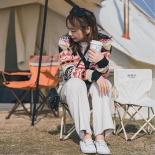 韩系通勤外搭内穿毛衣 显眼好看吧 剪R 好复古几何图形针织开衫