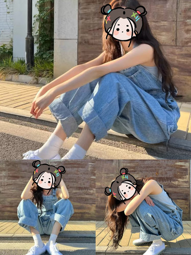 明星同款bm春夏薄款工装背带裤