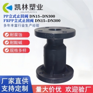 FRPP黑色立式止回阀耐腐蚀耐酸碱化工管道PP立式止回阀DN15-DN300