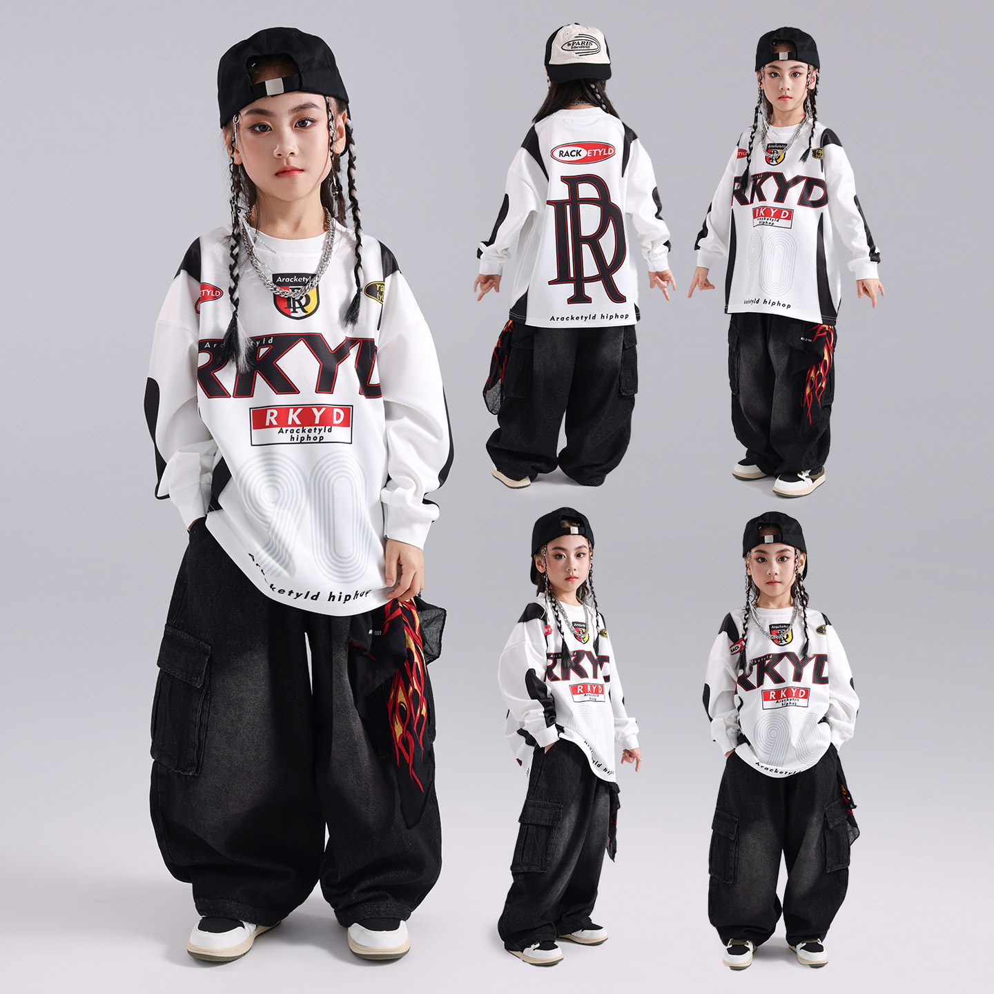 迪克家童装hiphop街舞儿童潮服印花长袖牛仔裤子嘻哈风演出服套装,童装/婴儿装/亲子装,儿童演出服,淘宝优惠券,粉丝福利购,淘宝优惠卷