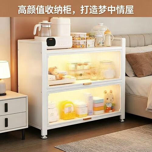 宝宝用品置物架奶粉灌多层落地储物柜型婴儿喂养台收纳柜上翻门