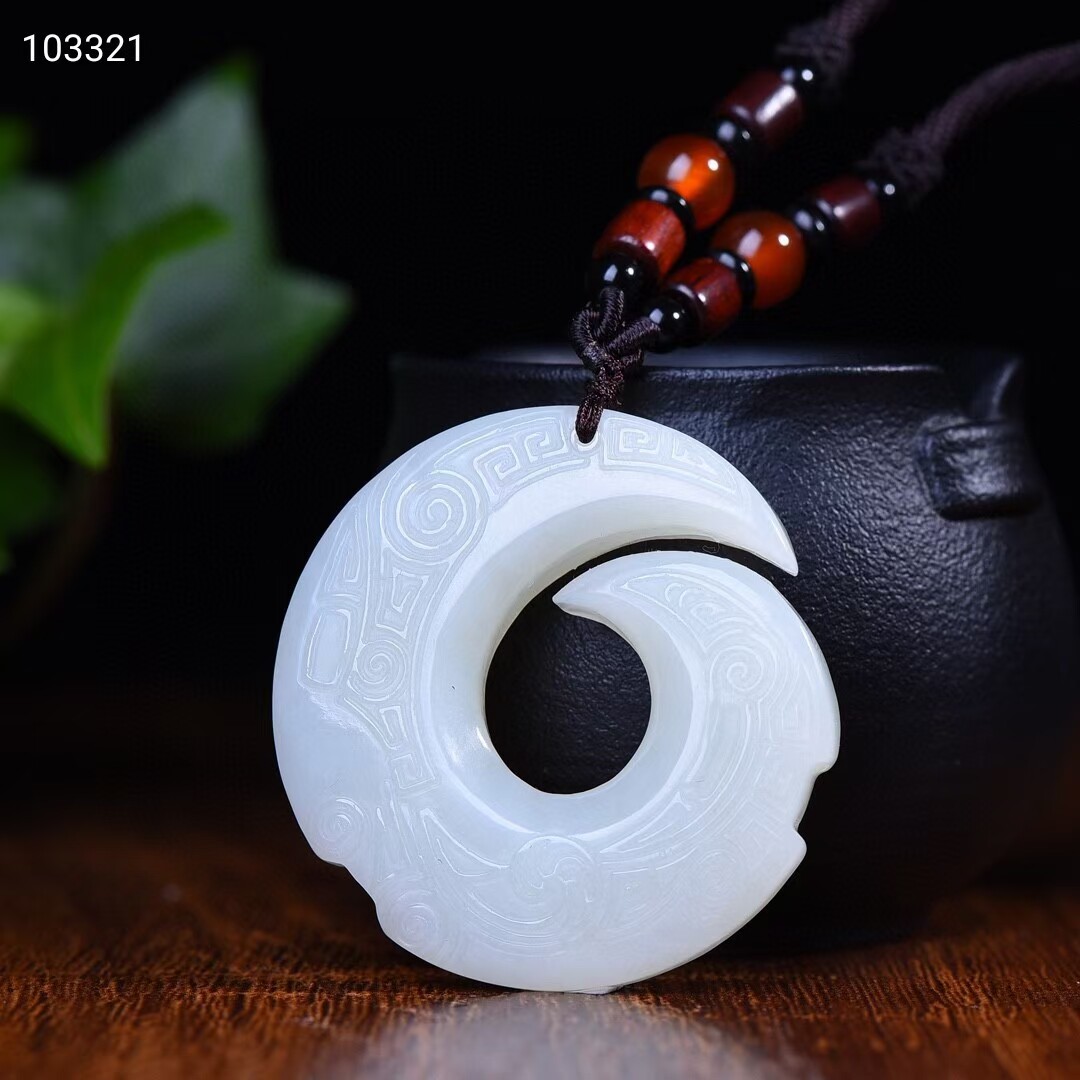 新疆和田玉羊脂玉白玉青白玉时来项坠/吊坠