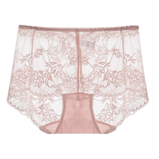 3条蕾丝女内裤高腰收腹提臀性感夏季薄款女士短裤大码200斤胖mm