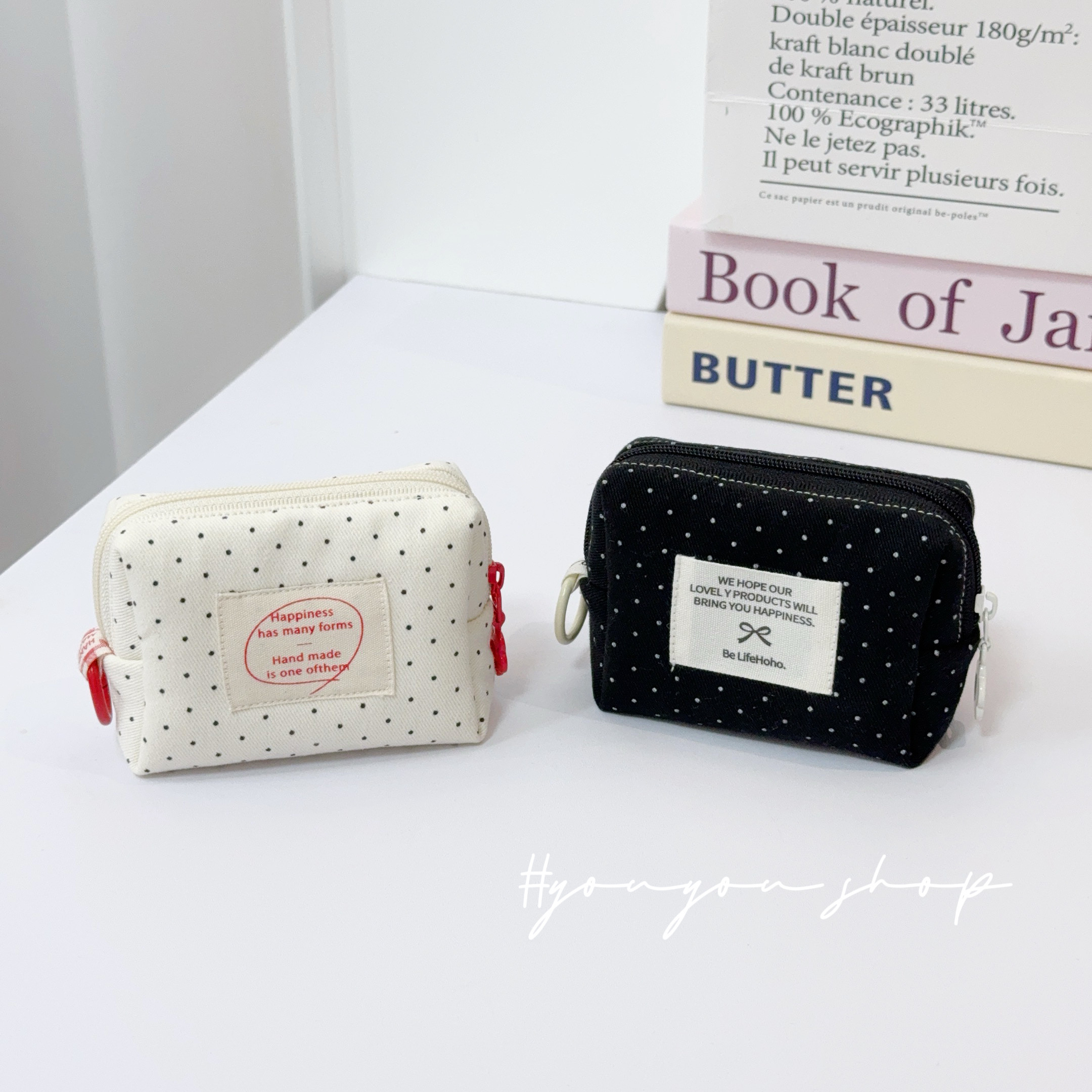 原创韩国进口夹棉面料 波点ins简约可爱卡包耳机包口红收纳零钱包,收纳整理,卡包/证件包,淘宝优惠券,粉丝福利购,淘宝优惠卷