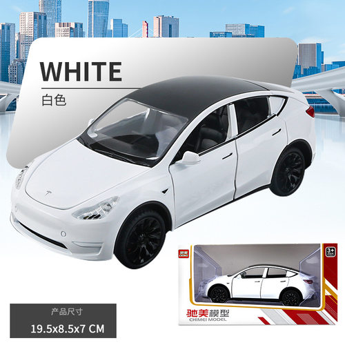 新款 驰美1/24特斯拉Y合金汽车模型声光玩具越野车仿真金属车吸塑