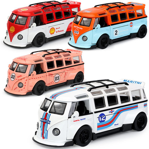 众源兴1/32大众T1巴士合金汽车模型回来声光玩具大巴敞篷露营房车