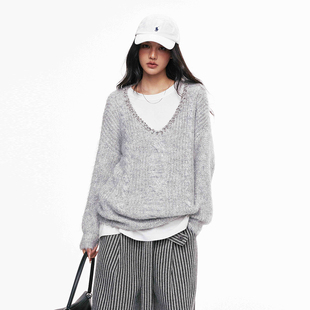 官方授权 新款 CHILL ZOEY毛衣女懒惰风舒适百搭别江寒上衣2025冬季