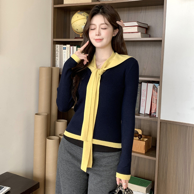 Ciobbur针织衫撞色披肩宽松上衣