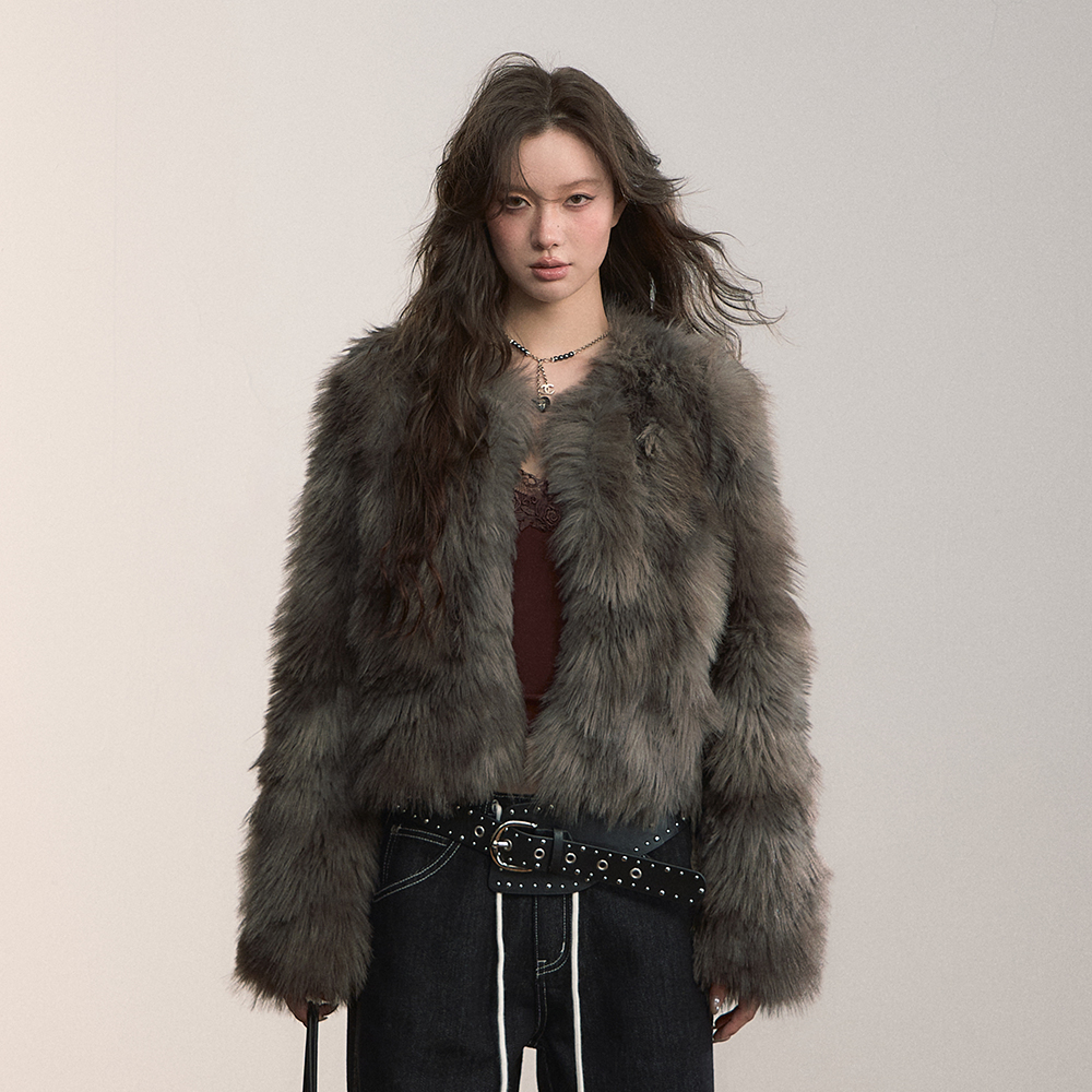 VIAPITTI皮草环保高级灰绿色