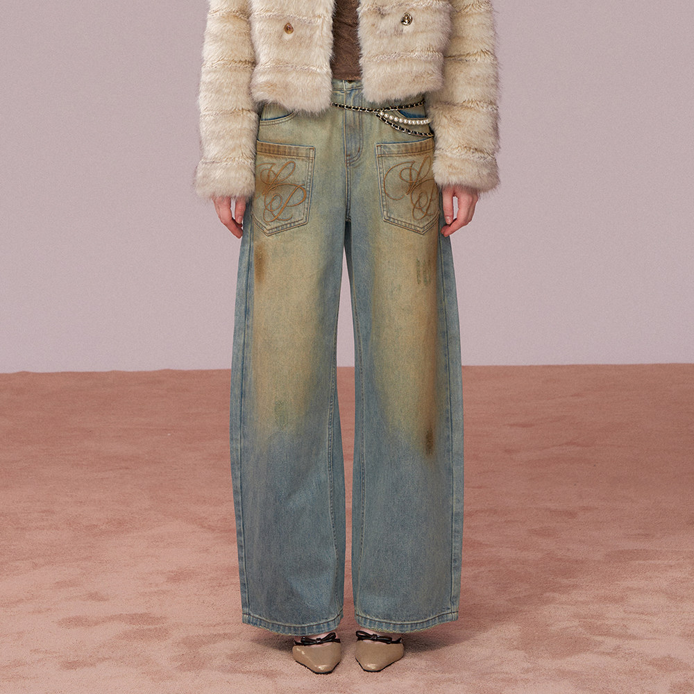 VIA PITTI 牛仔裤休闲水洗做旧款大口袋长裤2026春季新款官方授权,女装/女士精品,牛仔裤,淘宝优惠券,粉丝福利购,淘宝优惠卷