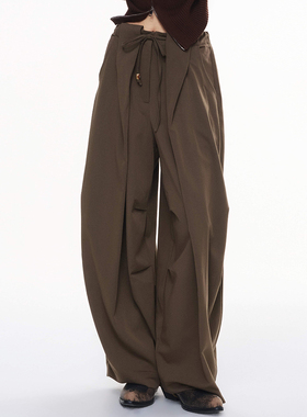 CHILL ZOEY休闲裤时尚设计感阔腿山月记裤子2025冬季新款官方授权