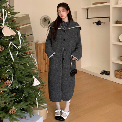 Ciobbur外套休闲大翻领撞色边