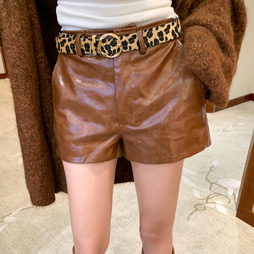 LEAPDREAM休闲裤辣妹纹理感pu