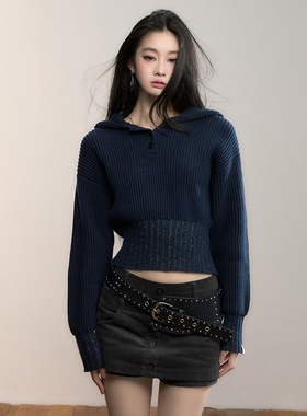 VIA PITTI 毛衣百搭款戴帽套头休闲宽松上衣2025冬季新款官方授权