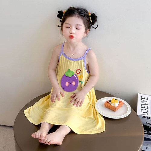 女童夏季吊带睡衣女宝宝莫代尔睡裙2026新款薄款宝宝家居服裙子