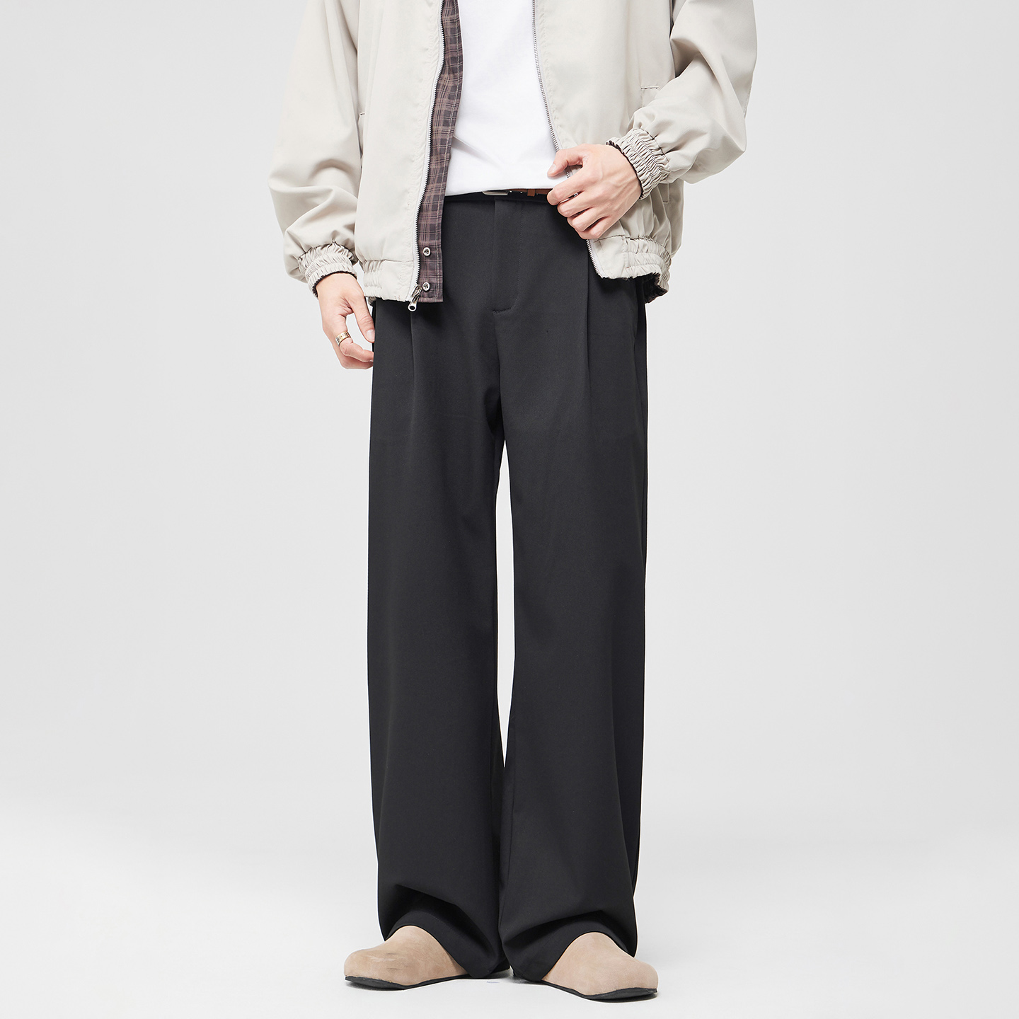 CHANMONTH美式高级感黑色休闲裤