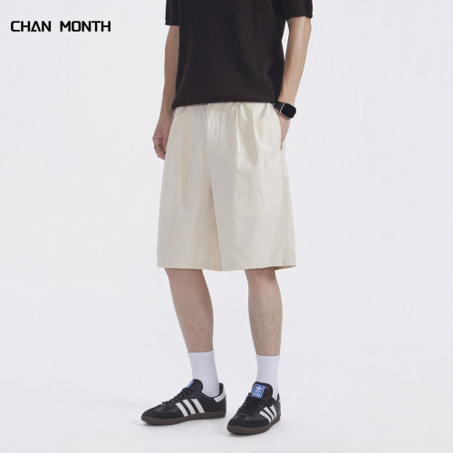 CHANMONTH夏季亚麻休闲短裤男生