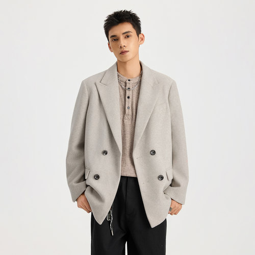 CHANMONTH美式复古毛呢西服男