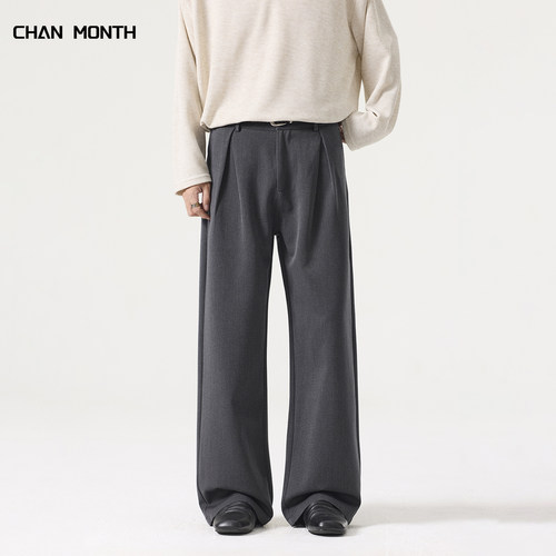 CHANMONTH秋季复古格纹A字裤男