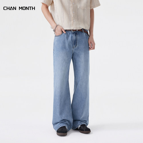 CHANMONTH美式复古高街牛仔裤男