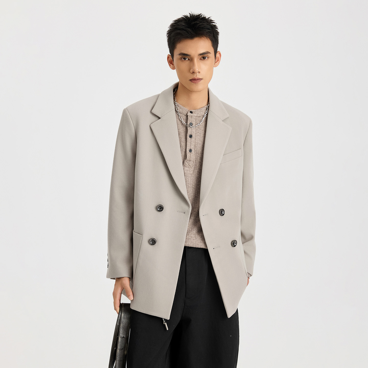 CHANMONTH美式复古双排扣西服