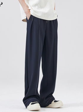 CHAN MONTH美式垂感西裤男春夏款宽松阔腿裤子高级感男士休闲裤